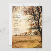 Rustic Field Gold Autumn Evening Sunset Wedding Kaart (Voorkant)