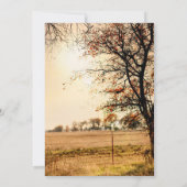Rustic Field Gold Autumn Evening Sunset Wedding Kaart (Achterkant)