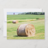 Rustic Field Hay Bales Country Wedding Invitations Kaart (Achterkant)
