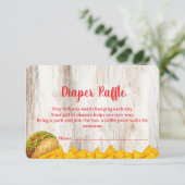Rustic Fiesta Diaper Raffle Insert Card | Tacos Informatiekaartje (Staand voorkant)