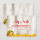 Rustic Fiesta Diaper Raffle Insert Card | Tacos Informatiekaartje (Voorkant / Achterkant)