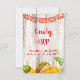 Rustic Fiesta RSVP Card with Optional QR Code Kaartje
