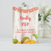 Rustic Fiesta RSVP Card with Optional QR Code Kaartje (Staand voorkant)