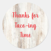 Rustic Fiesta Shower Favor Stickers | Thank You (Voorkant)