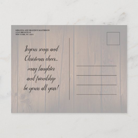 Rustic Fire Branches Krans Kerstfeest Uitnodiging Briefkaart (Achterkant)