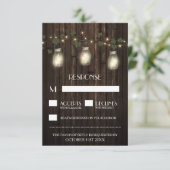 Rustic Firefly + Vine Vineyard Wedding RSVP-kaarte RSVP Kaartje (Staand voorkant)
