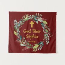 Rustic First Community Backdrop Decorations Gold