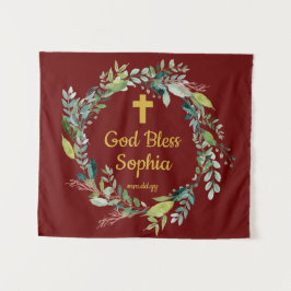 Rustic First Community Backdrop Decorations Gold Wandkleed