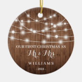 Rustic First Kerstmis als Mr & Mrs Ornament (Voorkant)