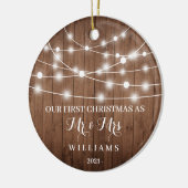 Rustic First Kerstmis als Mr & Mrs Ornament (Links)