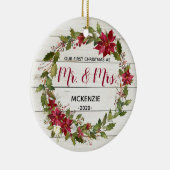 Rustic First Kerstmis als Mr & Mrs Ornament (Rechts)