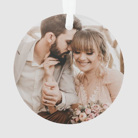 Rustic First Kerstmis Mr & Mrs Passen getrouwd Ornament (achterkant)