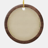 Rustic First kerststartfoto met foto van speelbal Keramisch Ornament (Achterkant)