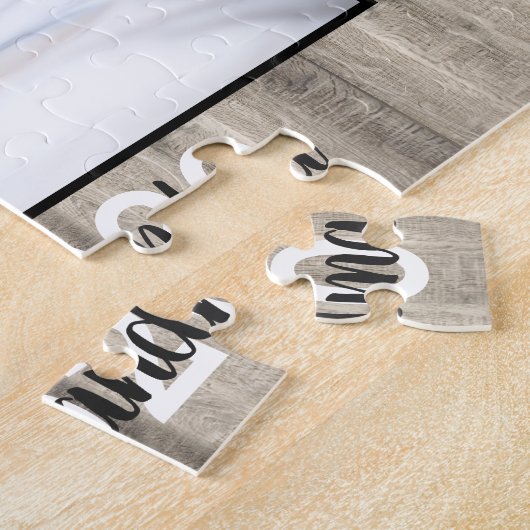 Rustic First Moederdag Grandma Photo Wood Legpuzzel (Zijkant)