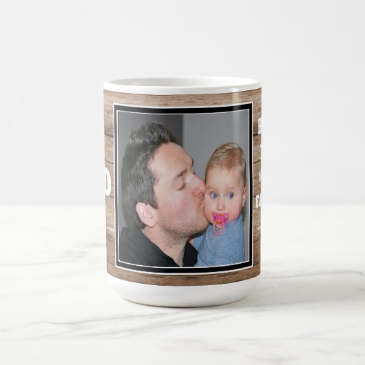 Rustic First Vaderdag Best Pap Ever Photo Koffiemok (Center)