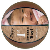 Rustic First Vaderdag Persoonlijke foto Basketbal (Voorkant)