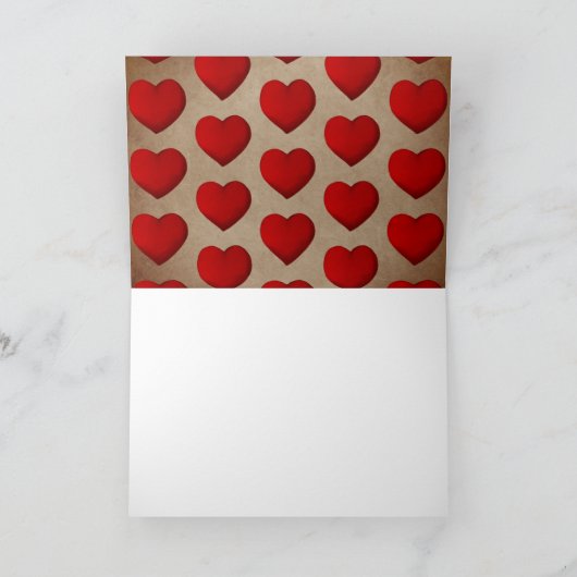 Rustic First Valentijnsdag Samen Red Heart Feestdagen Kaart (Binnen)