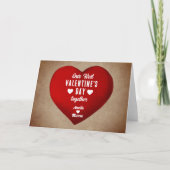 Rustic First Valentijnsdag Samen Red Heart Feestdagen Kaart (Voorkant)