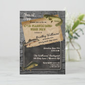 Rustic Fish Fry Afstuderen Backyard Cookout Party Kaart (Staand voorkant)