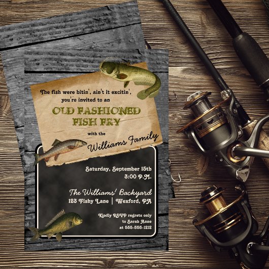 Rustic Fish Fry Backyard Cookout Picnic Kaart