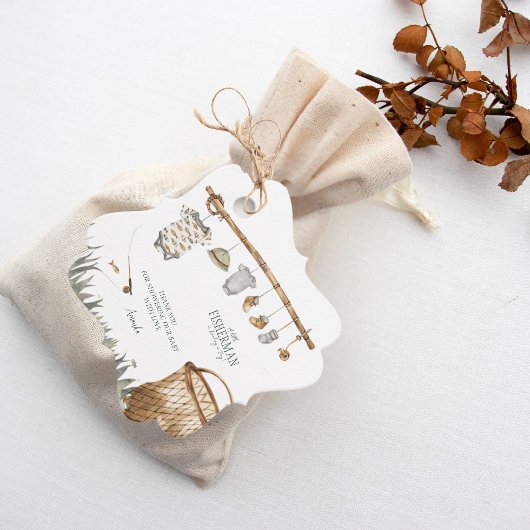 Rustic Fisherman Baby shower Dank u Bedankjes Labels