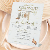 Rustic Fisherman Derby Baby shower voorspellingen Reclamebord Met Voetstuk