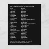 Rustic Fishmonger/Wife, vismarkt Adverteren Flyer (Achterkant)