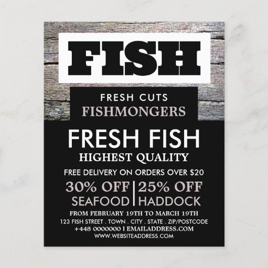 Rustic Fishmonger/Wife, vismarkt Adverteren Flyer (Voorkant)