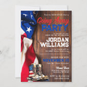 Rustic Flag Militaire Soldier Going Away Party Kaart (Voorkant)