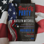 Rustic Flag Militaire Soldier Going Away Party Kaart