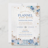 Rustic Flannel en Vrienden Thanksgiving Feest Kaart (Voorkant)