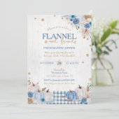 Rustic Flannel en Vrienden Thanksgiving Feest Kaart (Staand voorkant)