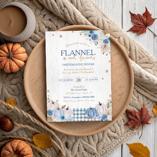 Rustic Flannel en Vrienden Thanksgiving Feest Kaart