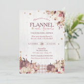 Rustic Flannel en Vrienden Thanksgiving Feest Kaart (Staand voorkant)