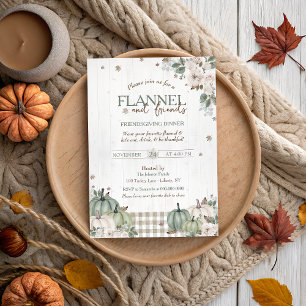 Rustic Flannel en Vrienden Thanksgiving Feestje Kaart