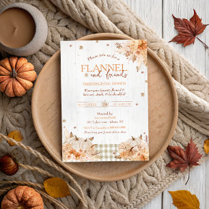 Rustic Flannel en Vrienden Thanksgiving Feestje Kaart