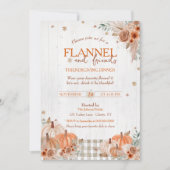 Rustic Flannel en Vrienden Thanksgiving Partij Kaart (Voorkant)