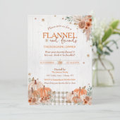 Rustic Flannel en Vrienden Thanksgiving Partij Kaart (Staand voorkant)