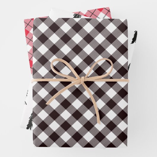 Rustic Flannel kerstboom Inpakpapier Vel (In situ)