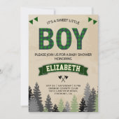 Rustic Flannel Lumberjack Boy Baby shower Kaart (Voorkant)