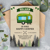 Rustic Flannel One Happy Camper 1e verjaardag Kaart