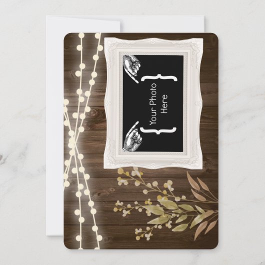 Rustic Flat Save the Date Kaart (Achterkant)