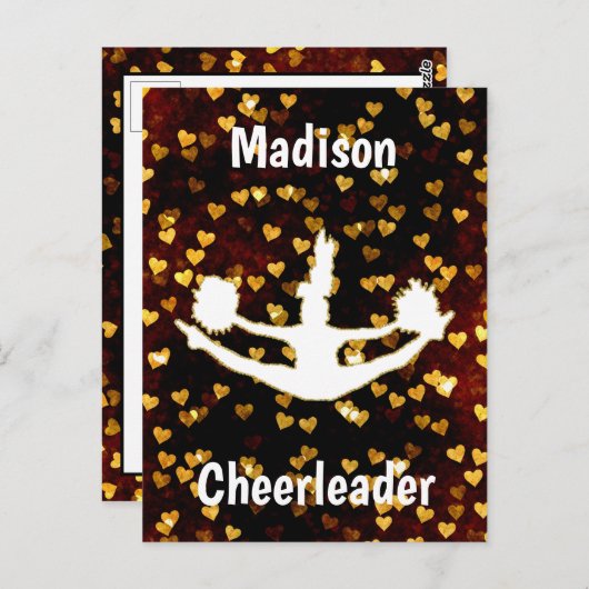 Rustic Floating Hearts Cheerleader Briefkaart (Voorkant / Achterkant)