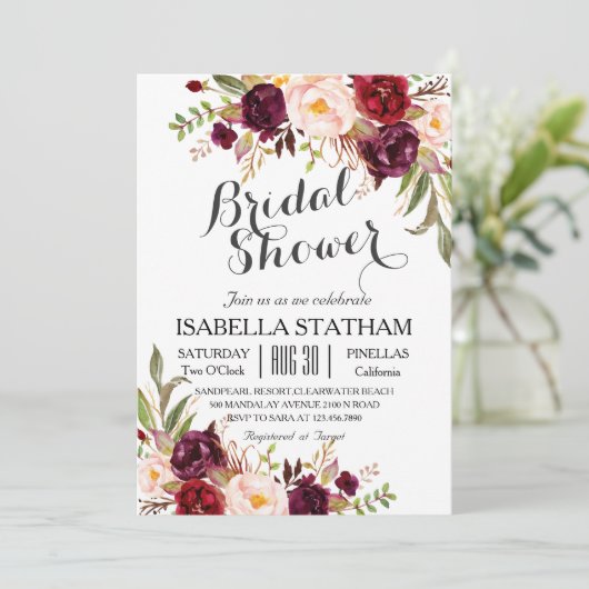 Rustic Flora l Rustic Vrijgezellenfeest Kaart (Staand voorkant)