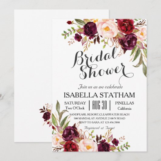 Rustic Flora l Rustic Vrijgezellenfeest Kaart (Voorkant / Achterkant)