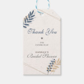 Rustic Flora Navy Blue Vrijgezellenfeest Cadeaulabel (Voorkant)