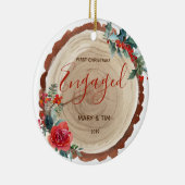 Rustic Floral 1 kerst geëngageerde ornament Gift (Rechts)