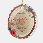 Rustic Floral 1 kerst geëngageerde ornament Gift (Links)