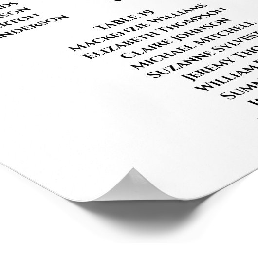 Rustic Floral 23 Tafel Wedding Seating Chart Poster (Hoek)