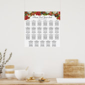 Rustic Floral 23 Tafel Wedding Seating Chart Poster (Keuken)